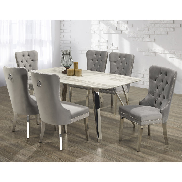 Brassex Rosemount 7 Piece Dining Set Grey Wayfair Canada 7274